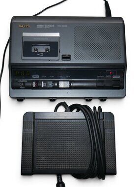 Sanyo Memo-Scriber TRC-6030 Microcassette Transcribing Machine Foot Pedal Japan